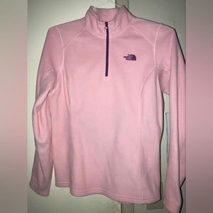The North Face quarter zip lightweight fleece, Pink, sz M, good condition!